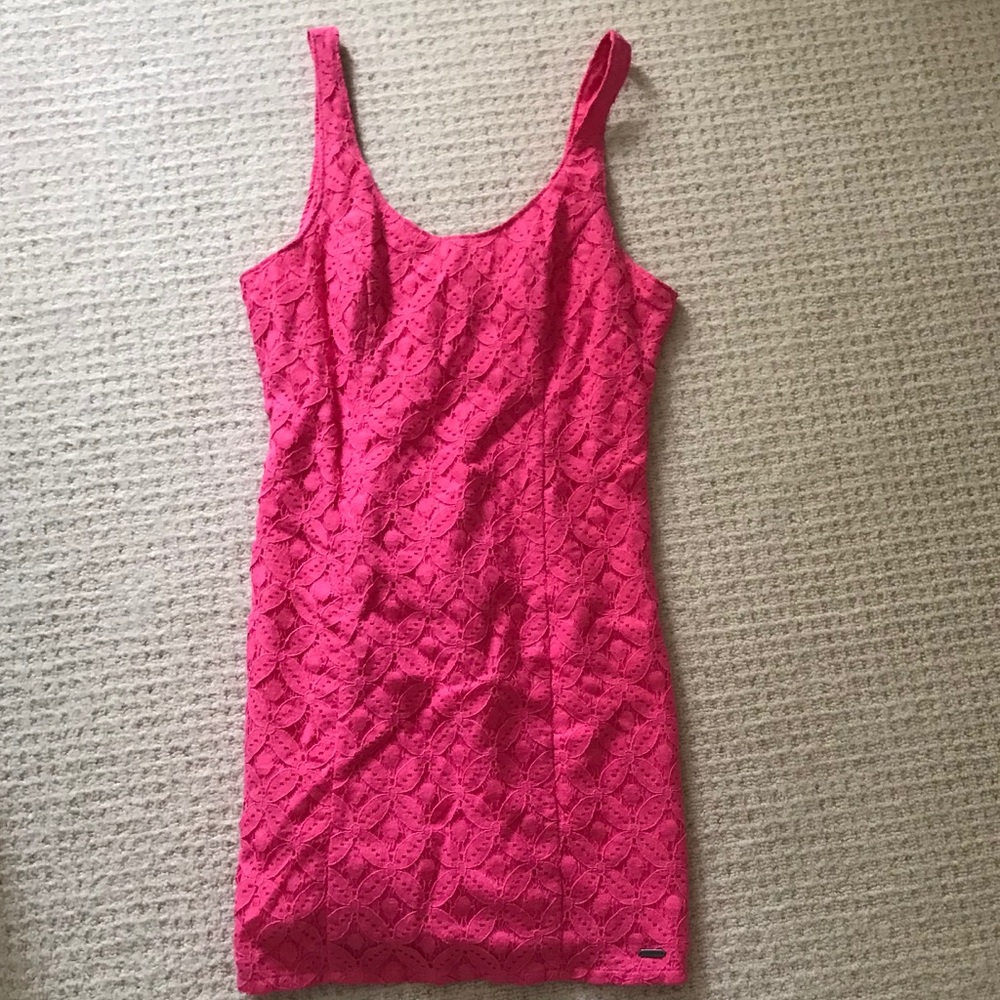 Hollister pink lace mini dress